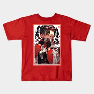 Aesthetic Anime Girl Red White Black | Quality Aesthetic Anime Design | Chibi Manga Anime Art Kids T-Shirt